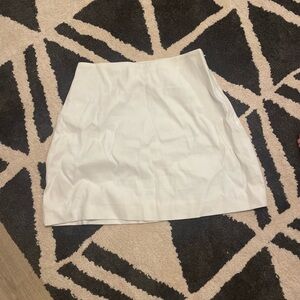 White linen mini skirt